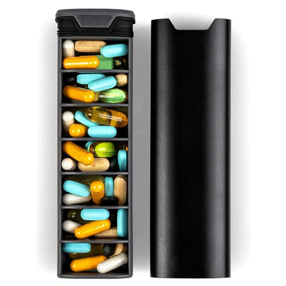 7 Day Pill Organizer with Snap Closure and Moisture Resistant Design