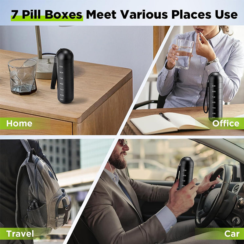 7 Day Portable Aluminum Pill Organizer Case