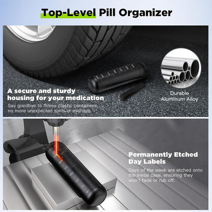 7 Day Portable Aluminum Pill Organizer Case