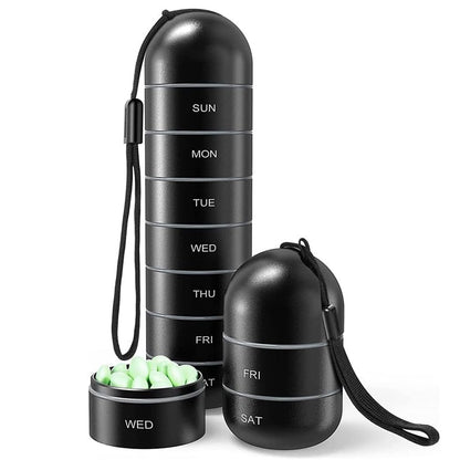 7-Day Waterproof Aluminum Pill Organizer Travel Case