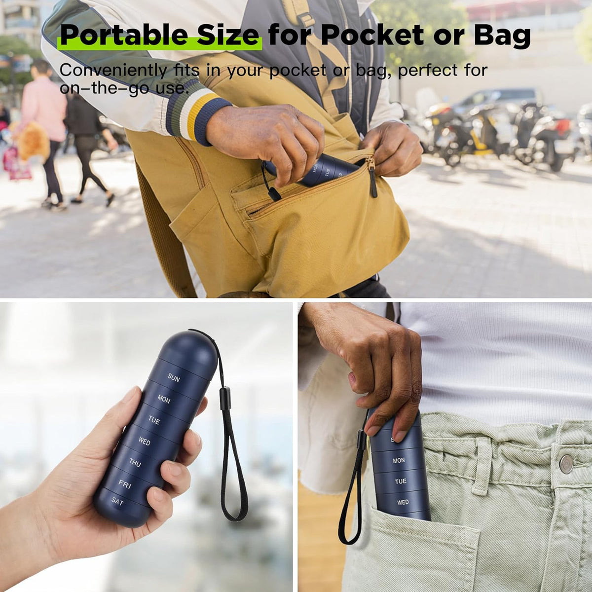 7-Day Waterproof Aluminum Pill Organizer Travel Case
