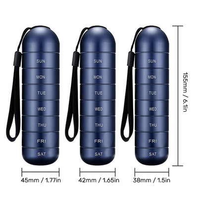 7-Day Waterproof Aluminum Pill Organizer Travel Case