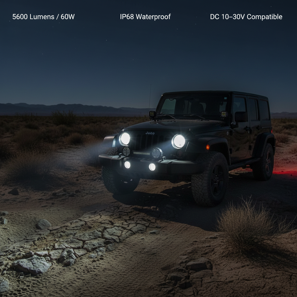 7 Inch LED Driving Light for Off Road Vehicles and Utility Use