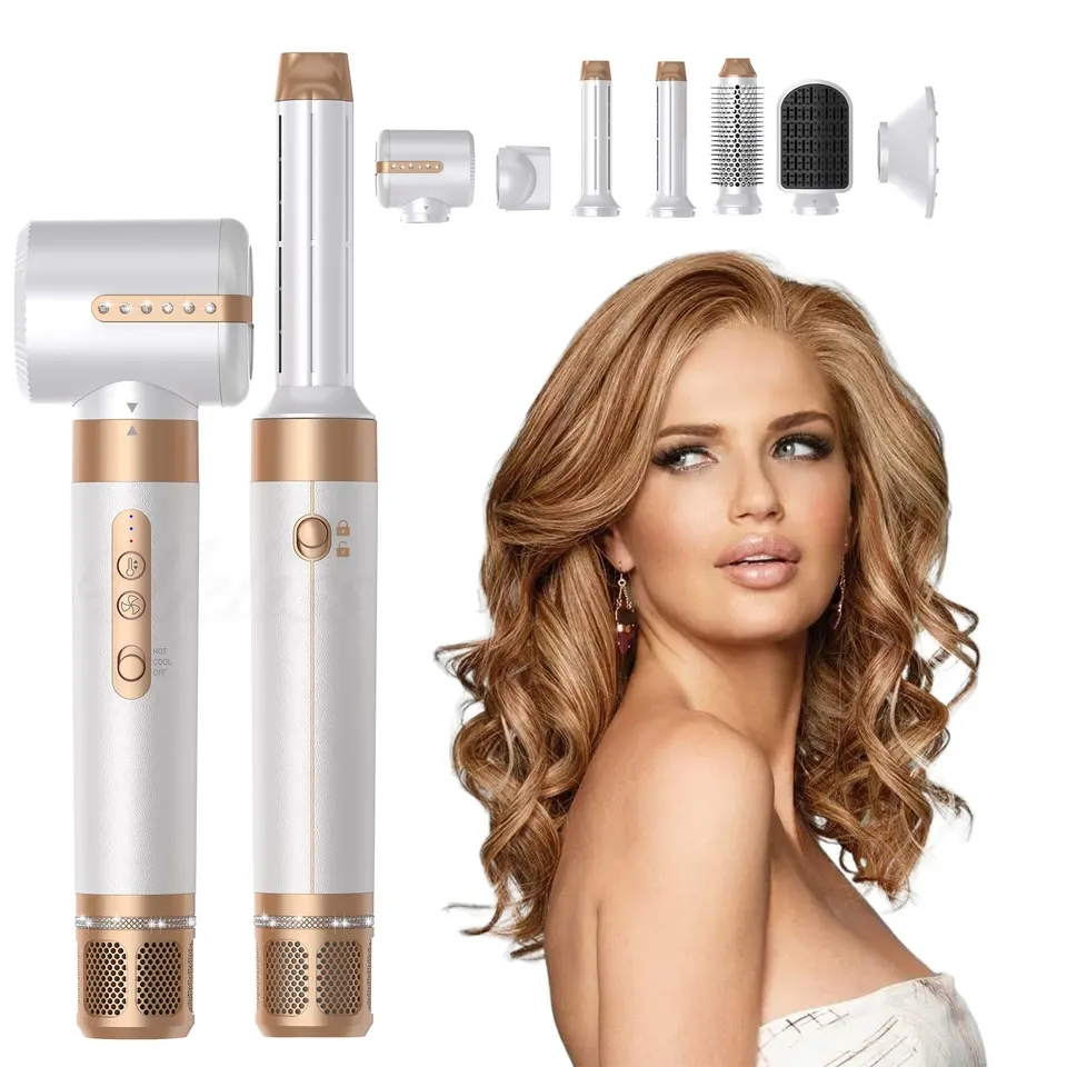 7 in 1 Air Styling Tool with Curling Straightening and Drying Attachments