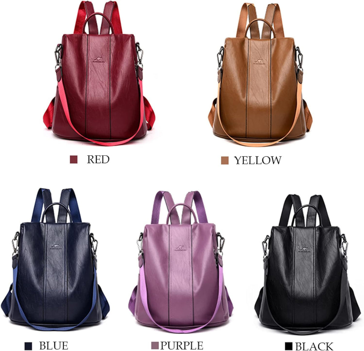 Vintage Anti Theft Leather Backpack Convertible Shoulder Bag for Women