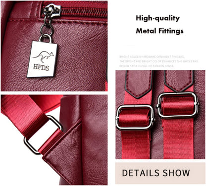Vintage Anti Theft Leather Backpack Convertible Shoulder Bag for Women