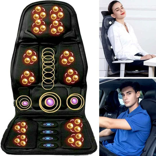 8 Mode Heated Massage Seat Cushion with Neck Pillow