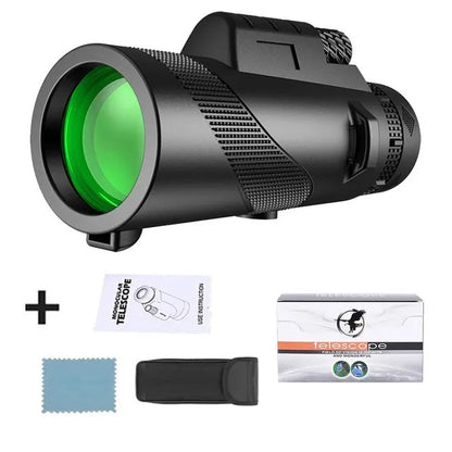 80x100 HD Zoom Monocular Telescope with Phone Adapter