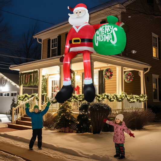 8FT LED Inflatable Climbing Santa Outdoor Christmas Decoration