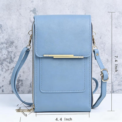 RFID Blocking Crossbody Phone Wallet Waterproof Touchscreen Phone Purse Multi Pocket Travel Bag