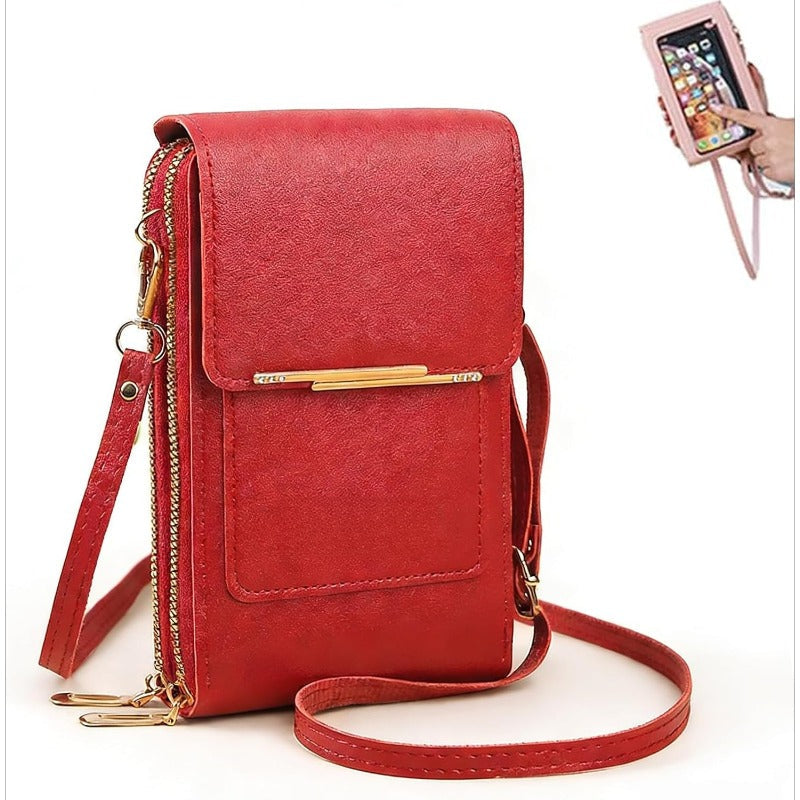 RFID Blocking Crossbody Phone Wallet Waterproof Touchscreen Phone Purse Multi Pocket Travel Bag