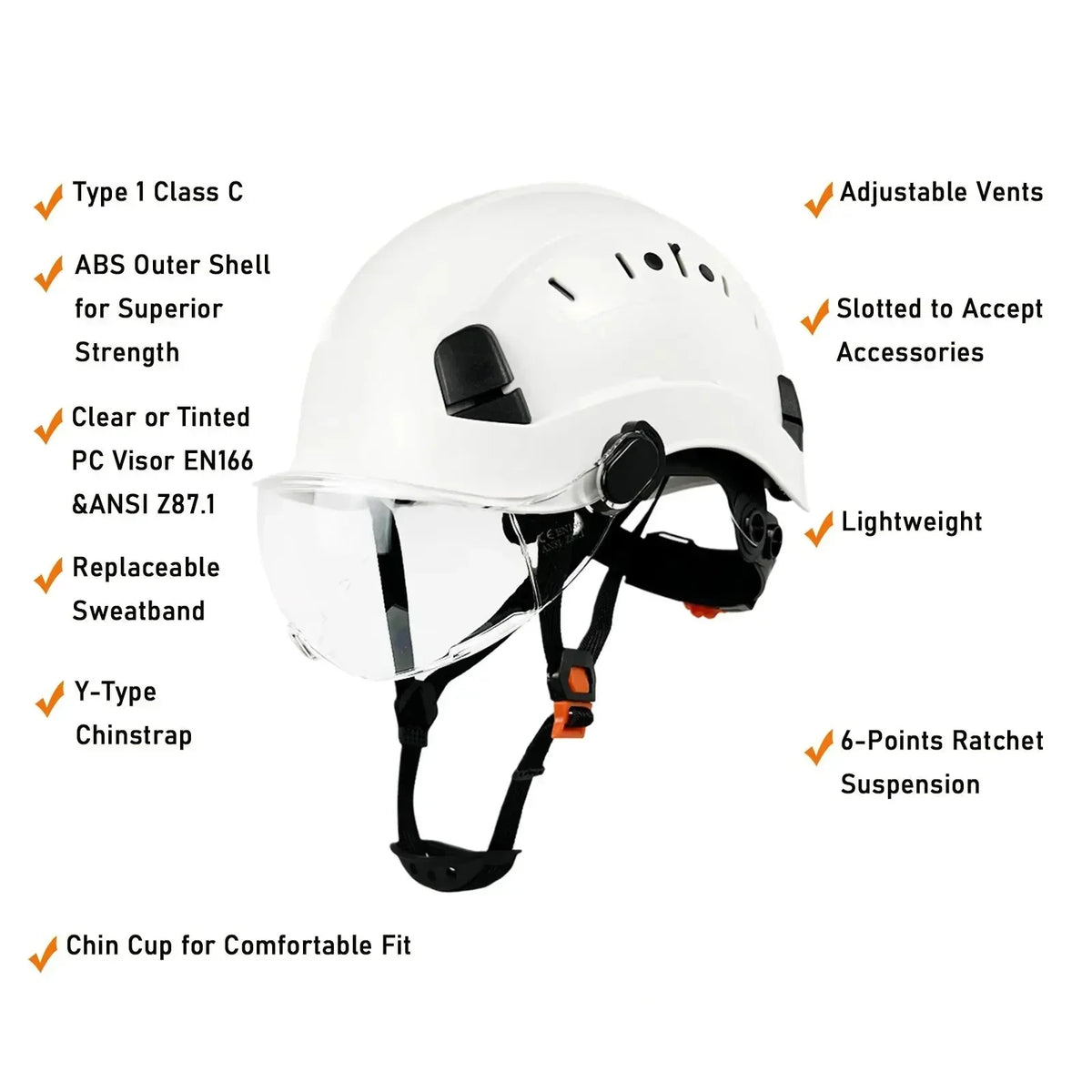 ABS Safety Helmet With Goggles And Face Visor Protection