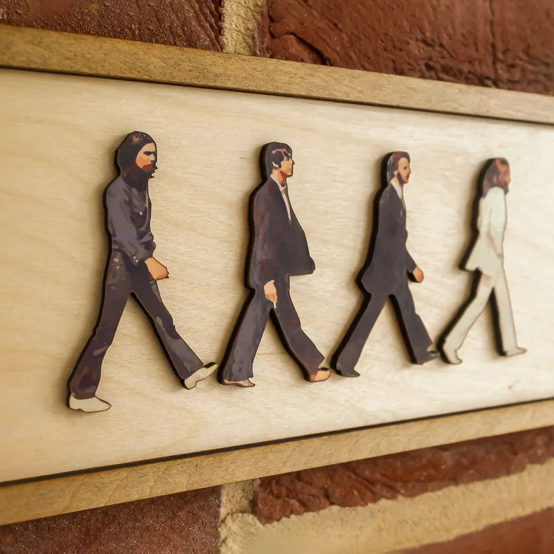 Abbey Road Inspired Framed Wooden Wall Art