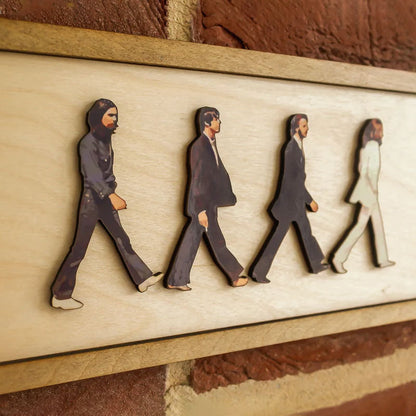 Abbey Road Inspired Framed Wooden Wall Art