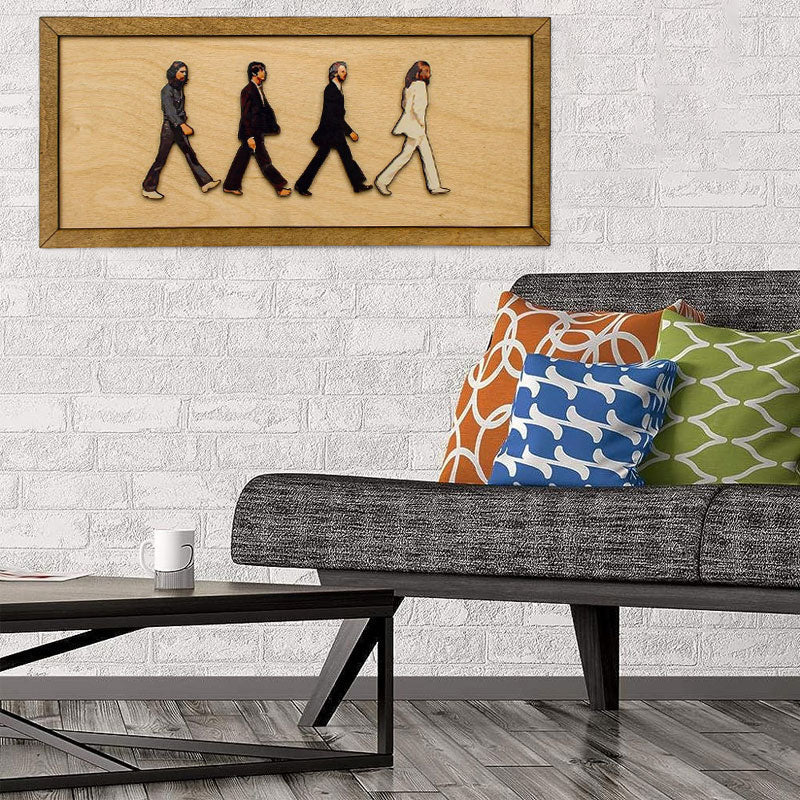 Abbey Road Inspired Framed Wooden Wall Art