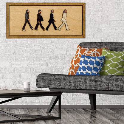 Abbey Road Inspired Framed Wooden Wall Art