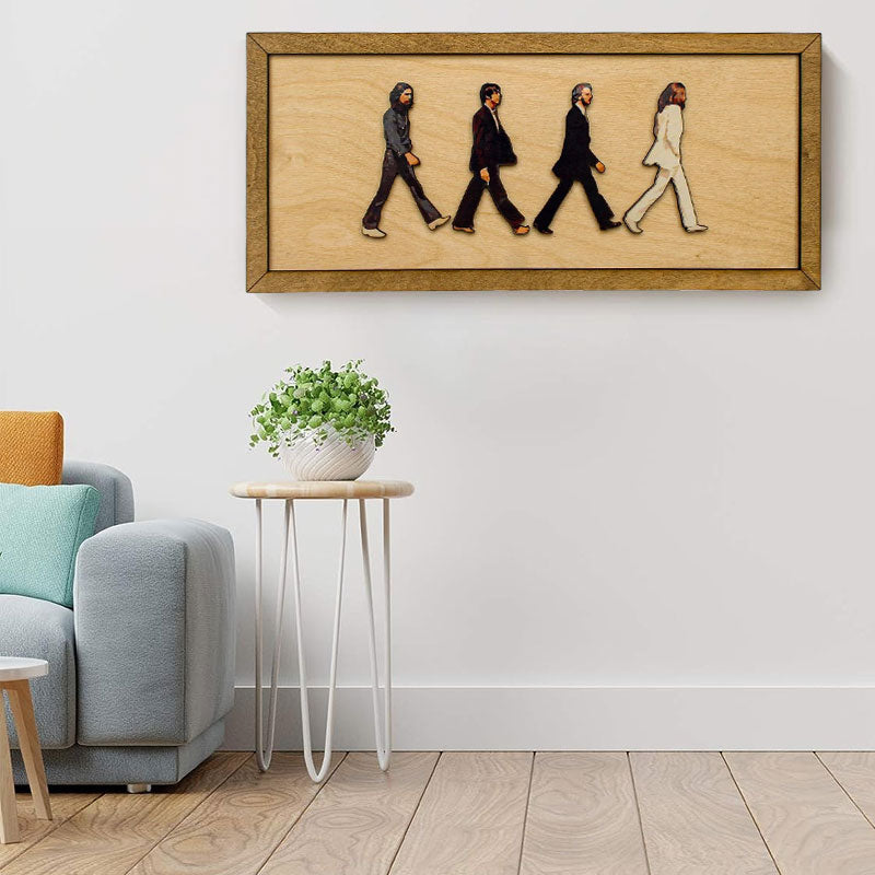 Abbey Road Inspired Framed Wooden Wall Art
