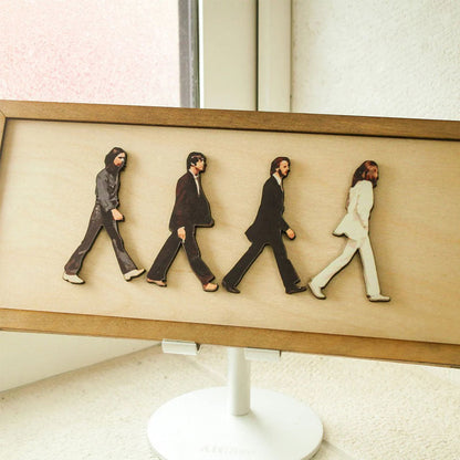 Abbey Road Inspired Framed Wooden Wall Art