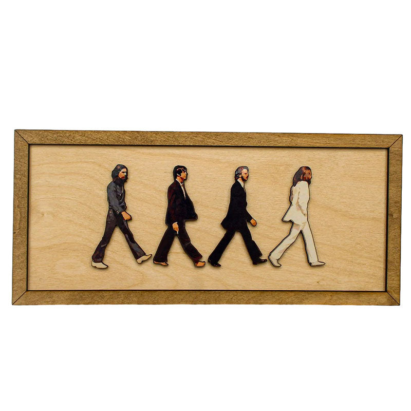Abbey Road Inspired Framed Wooden Wall Art