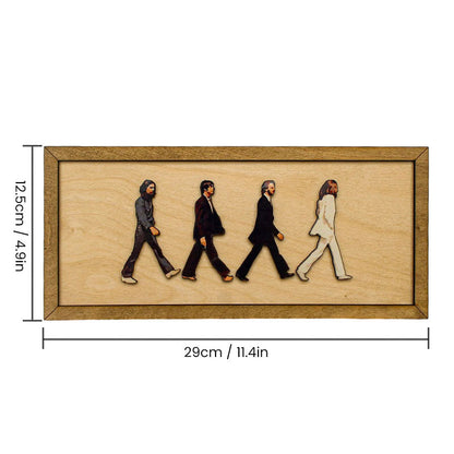 Abbey Road Inspired Framed Wooden Wall Art