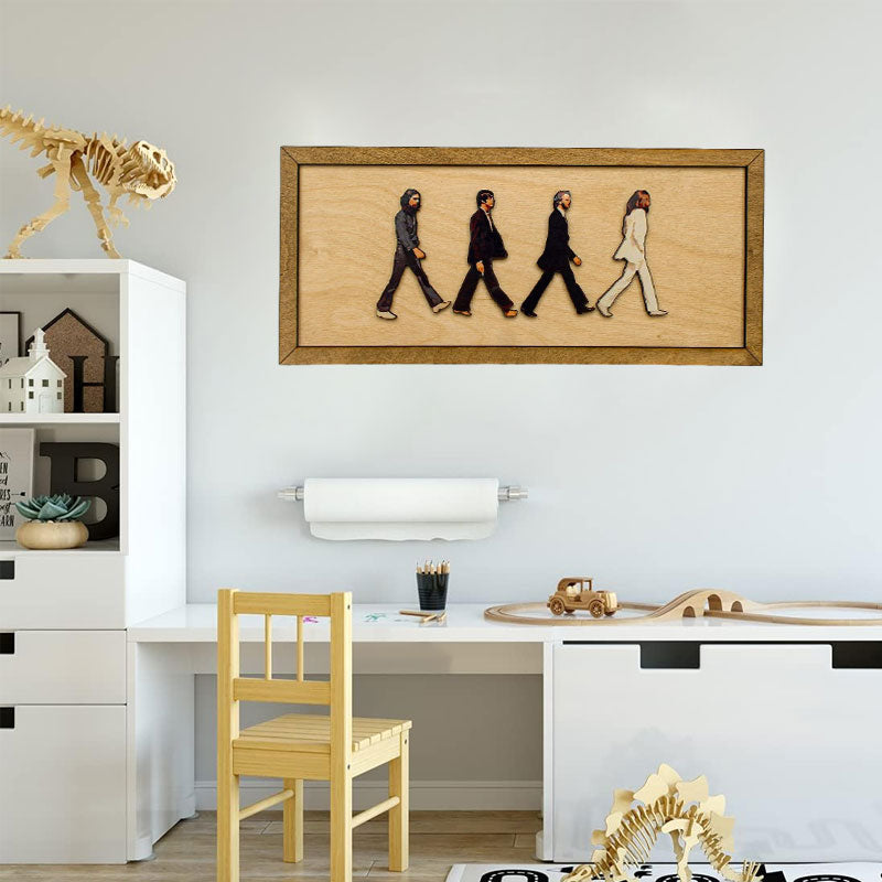 Abbey Road Inspired Framed Wooden Wall Art