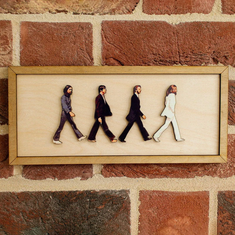 Abbey Road Inspired Framed Wooden Wall Art