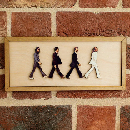 Abbey Road Inspired Framed Wooden Wall Art