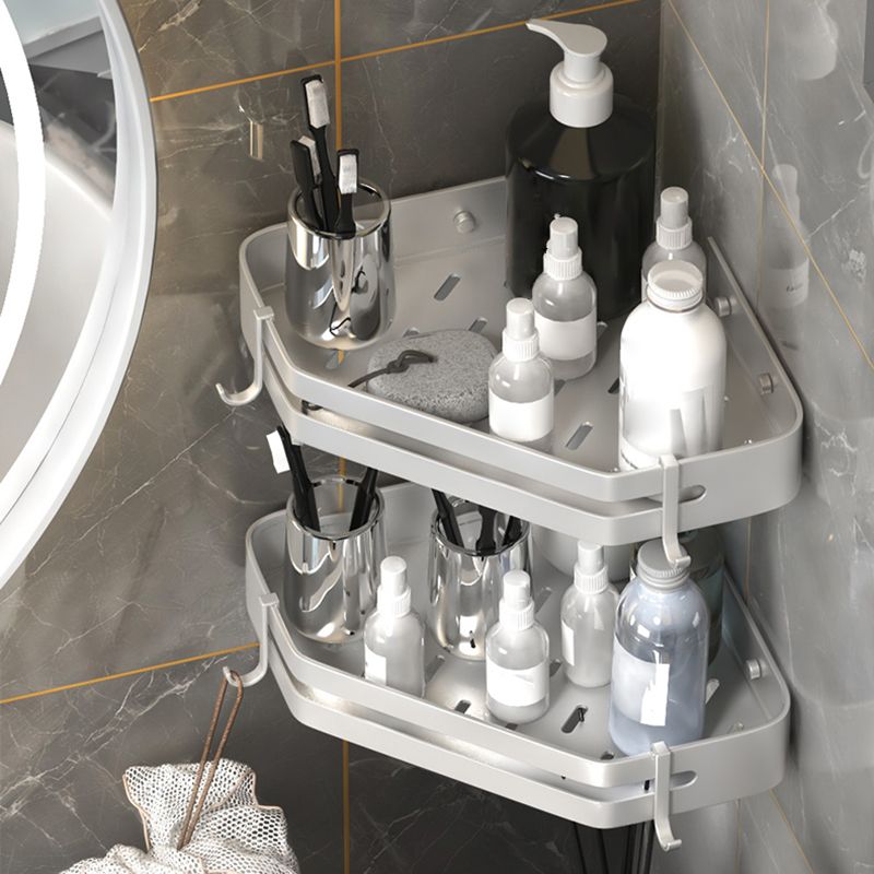 Adhesive Triangle Bathroom Shelf Rust Resistant Metal Storage