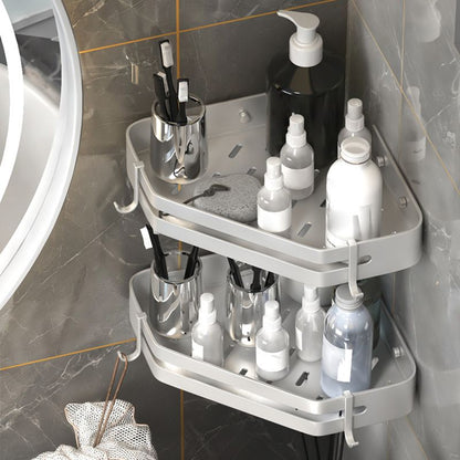 Adhesive Triangle Bathroom Shelf Rust Resistant Metal Storage