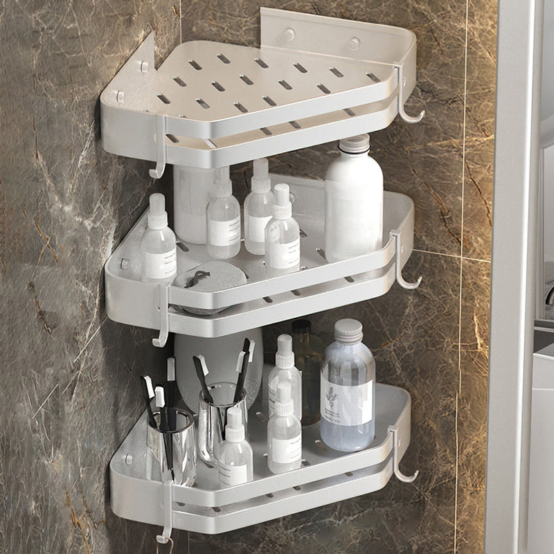 Adhesive Triangle Bathroom Shelf Rust Resistant Metal Storage