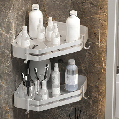 Adhesive Triangle Bathroom Shelf Rust Resistant Metal Storage
