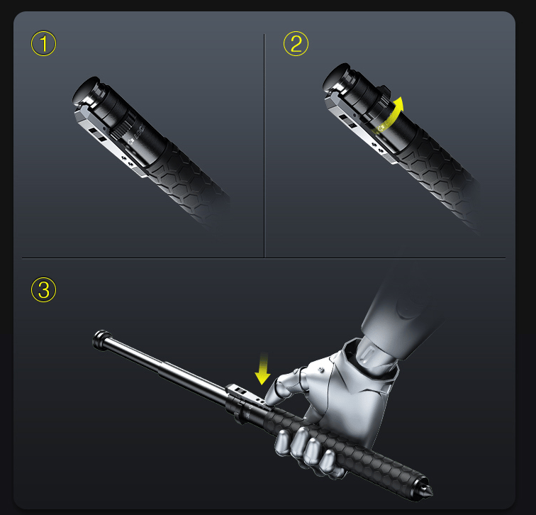 Adjustable Alloy Steel Hiking Stick with Anti Slip Handle