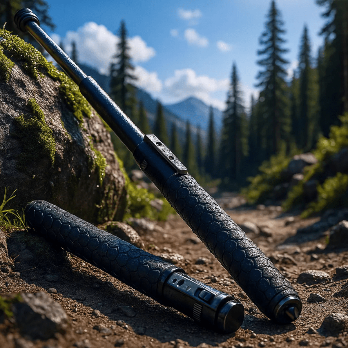 Adjustable Alloy Steel Hiking Stick with Anti Slip Handle
