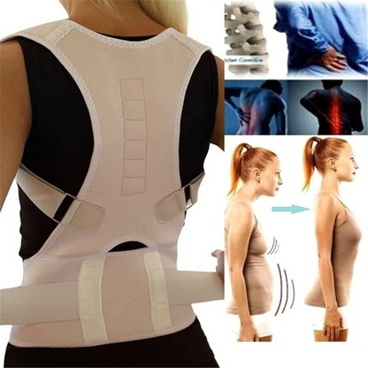 Adjustable Back Posture Support Brace with Magnetic Inserts
