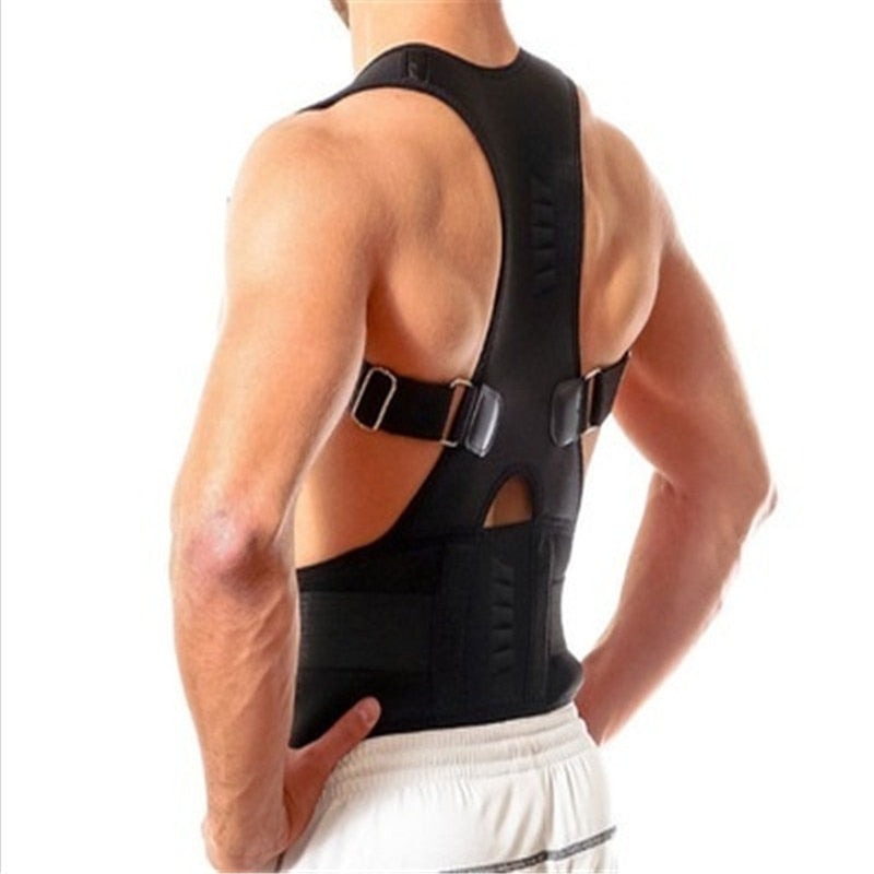 Adjustable Back Posture Support Brace with Magnetic Inserts