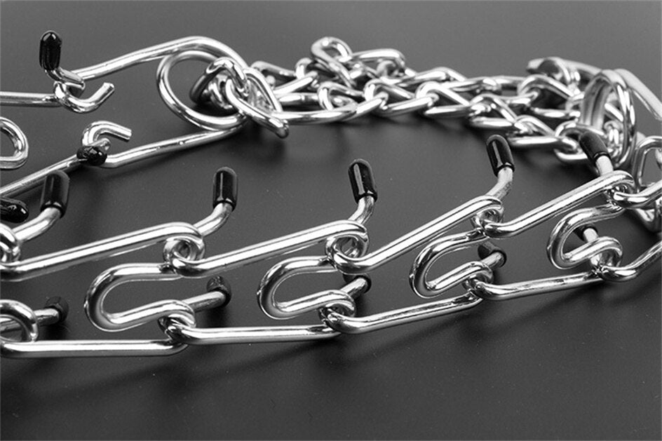 Adjustable Dog Training Collar with Rubber Covered Training Links