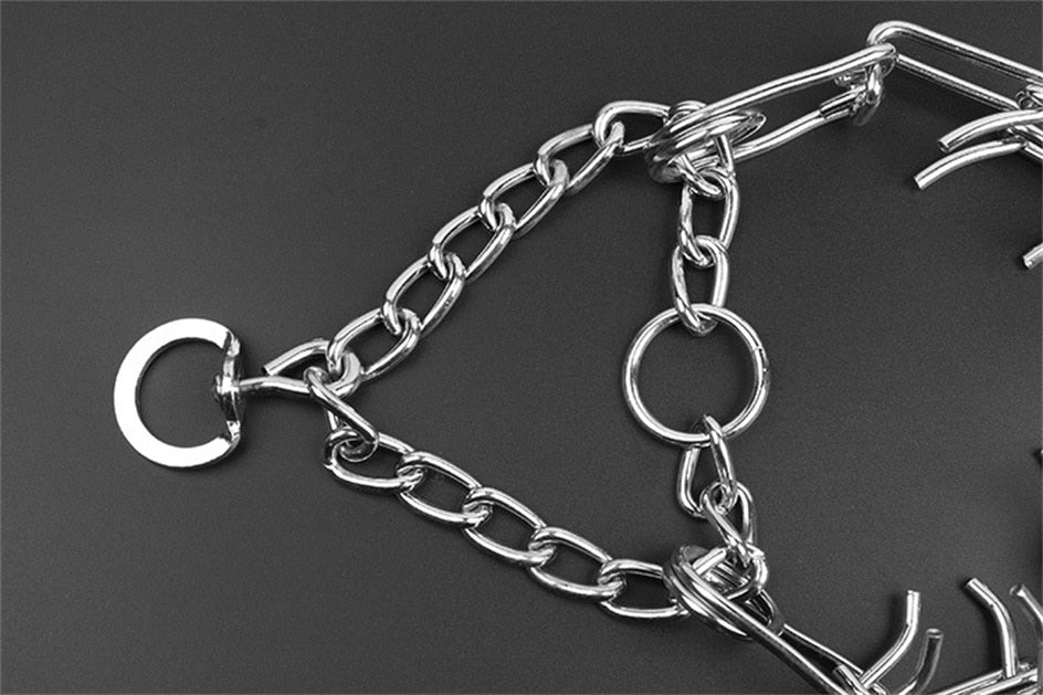 Adjustable Dog Training Collar with Rubber Covered Training Links