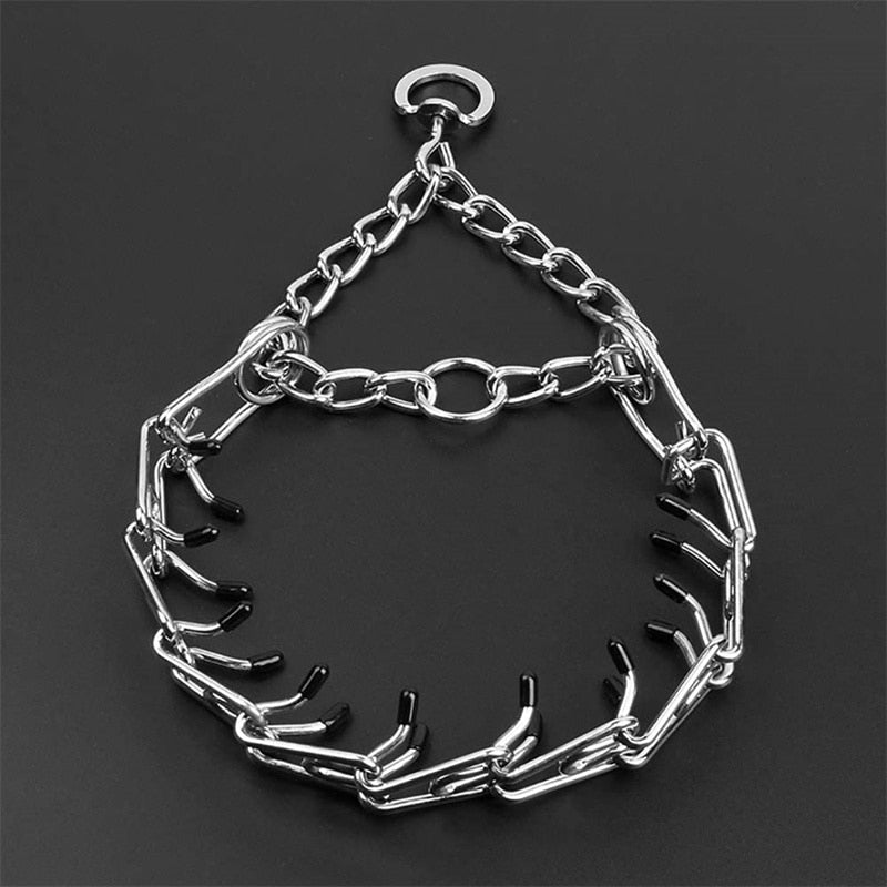Adjustable Dog Training Collar with Rubber Covered Training Links