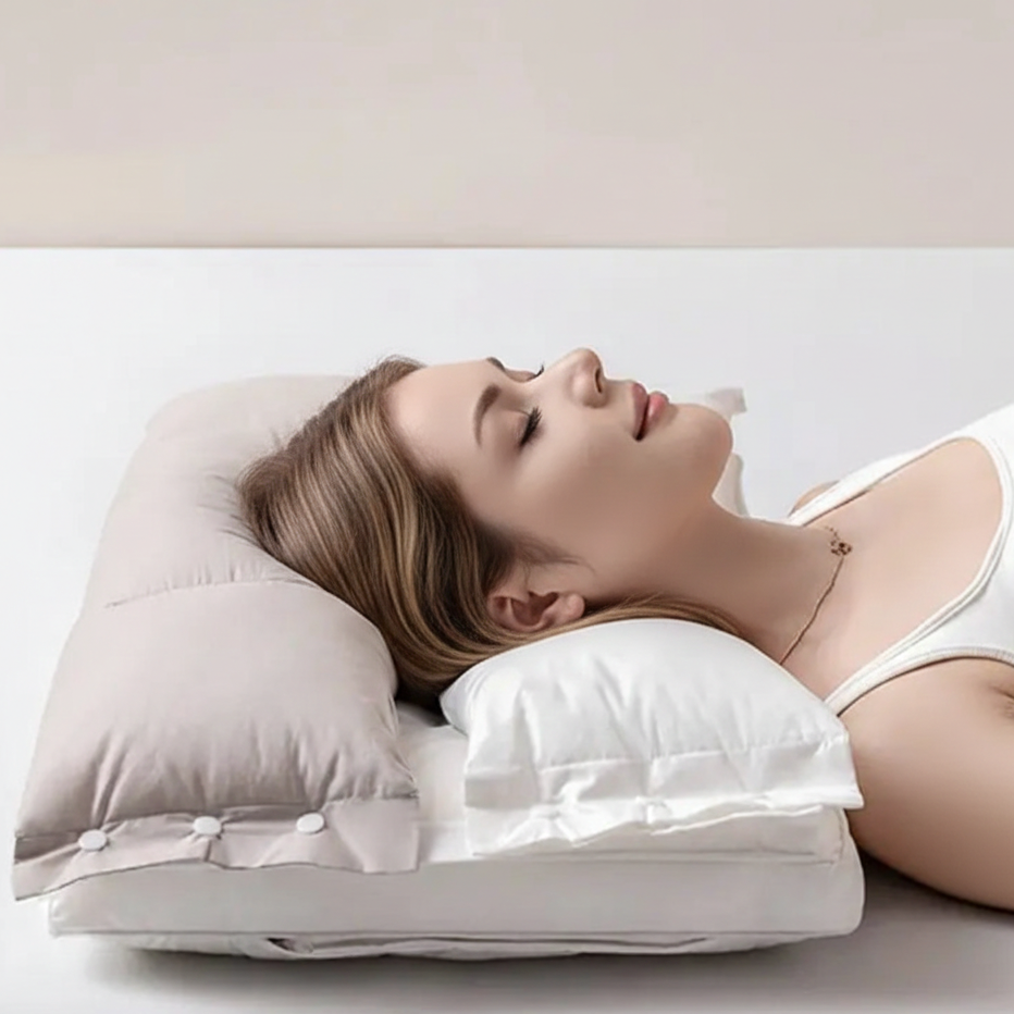 Adjustable Double Layer Memory Foam Neck Support Pillow