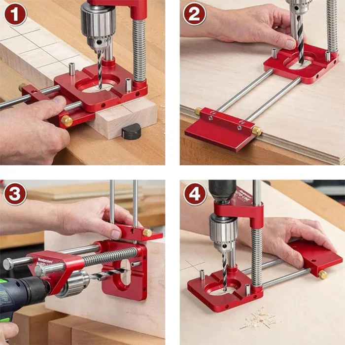 Adjustable Drilling Locator Woodworking Hole Positioning Guide Tool