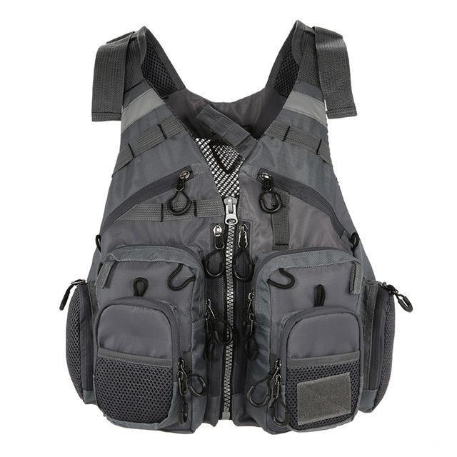 Adjustable Fishing Life Vest with Multi Pocket Storage
