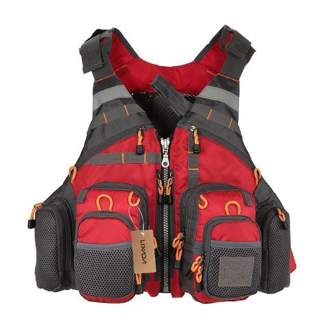 Adjustable Fishing Life Vest with Multi Pocket Storage