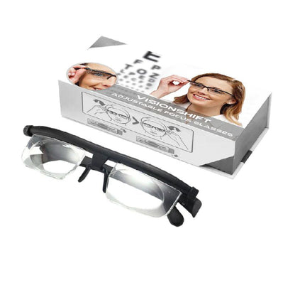 Adjustable Focus Reading Glasses with Dual Dial Lenses