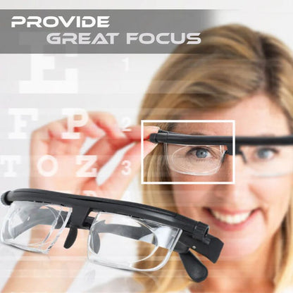 Adjustable Focus Reading Glasses with Dual Dial Lenses