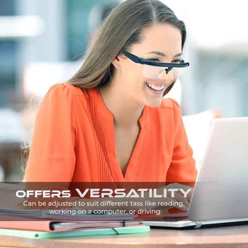 Adjustable Focus Reading Glasses with Dual Dial Lenses