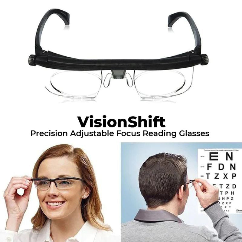 Adjustable Focus Reading Glasses with Dual Dial Lenses