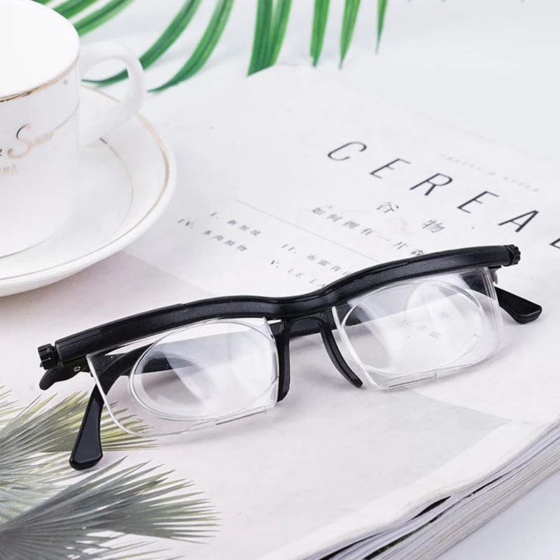 Adjustable Focus Reading Glasses with Dual Dial Lenses