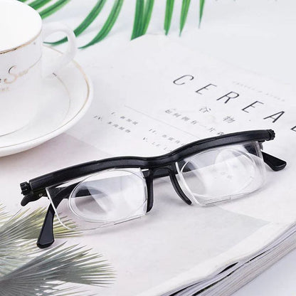 Adjustable Focus Reading Glasses with Dual Dial Lenses
