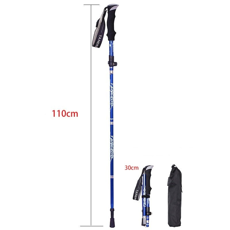 Adjustable Foldable Trekking Poles Lightweight Hiking Walking Sticks Aluminum Outdoor Trail Support