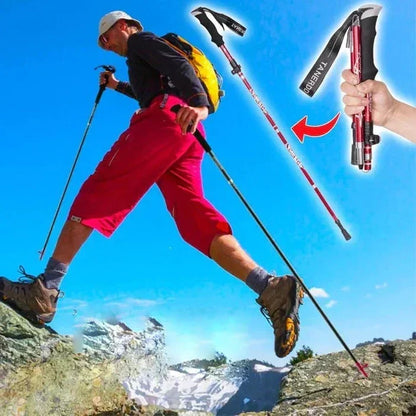 Adjustable Folding Trekking Pole Lightweight Telescopic Hiking Stick